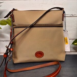 Dooney & Bourke Tan and Brown Crossbody Bag